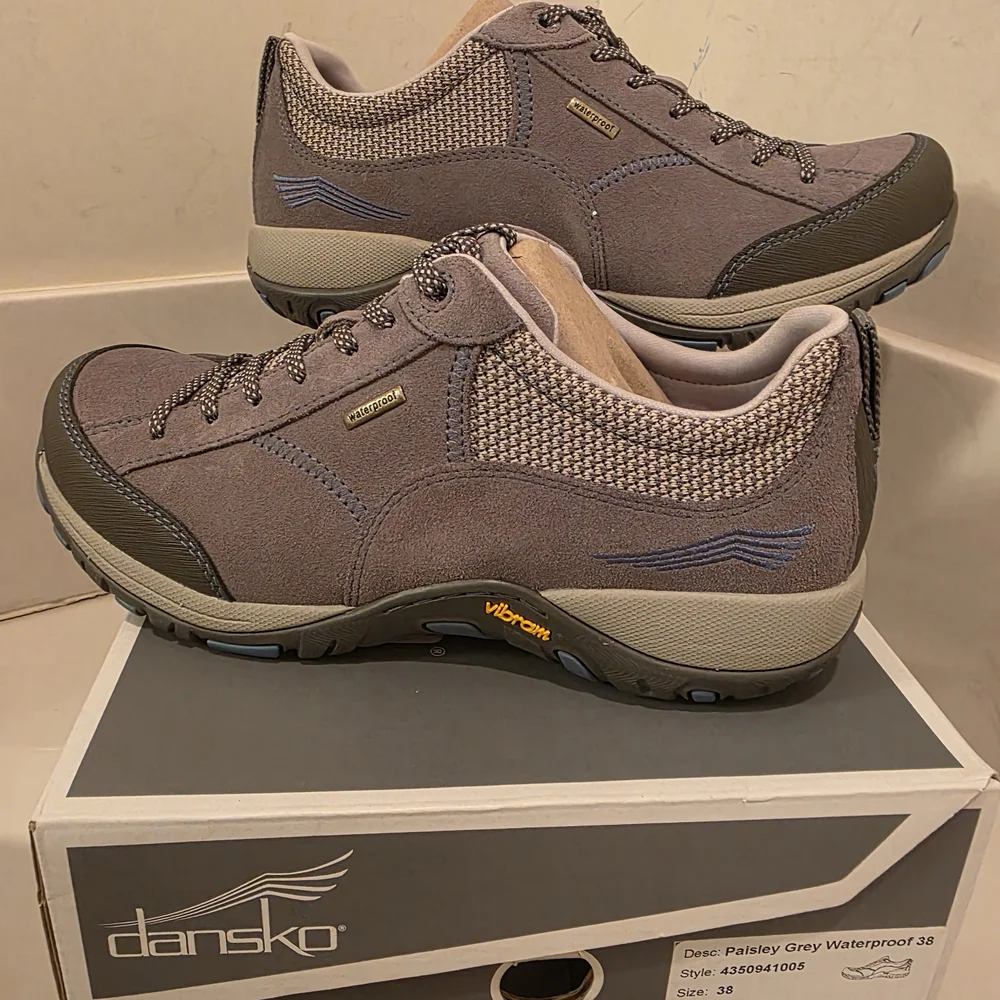 Dansko Gray Sneakers with Leather Mesh Upper - Picture 1 of 6